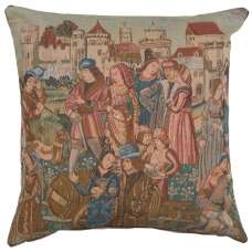 Wine Making III French Tapestry Cushion