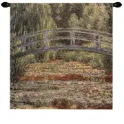 Giverny Bridge Wall Tapestry - 54 in. x 51 in. Cotton/Viscose/Polyester by Claude Monet