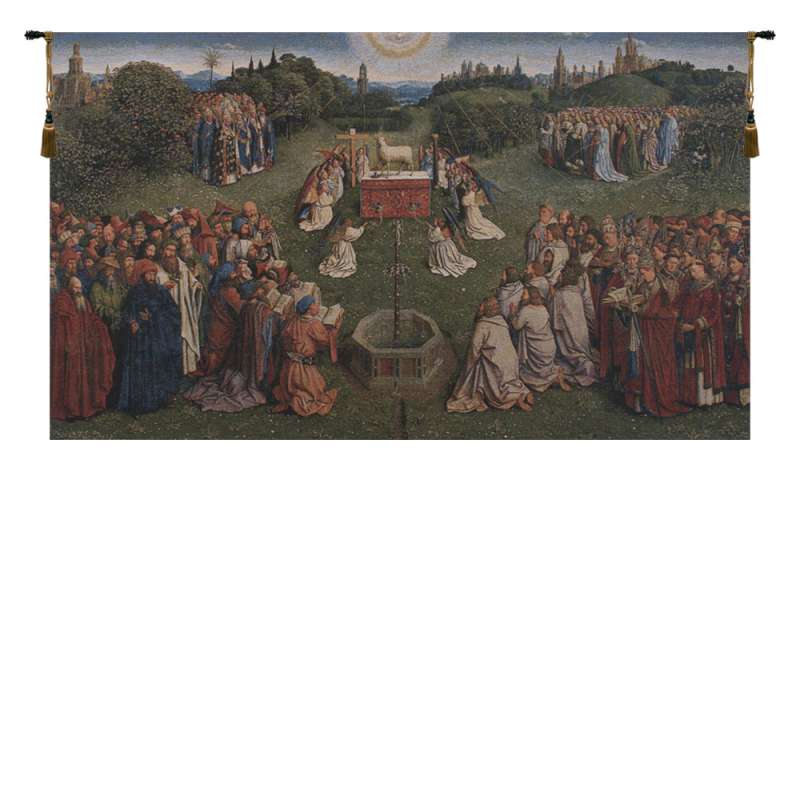 Wall Tapestry Hanging Adoration Of The Mystic Lamb By Jan Van Eyck 