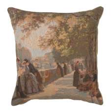 Bank of the River Seine II Decorative Tapestry Pillow
