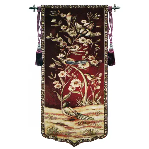 Wild Birds and Flowers Right Wall Tapestry