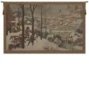 Hunters in the Snow Belgian Tapestry Wall Hanging