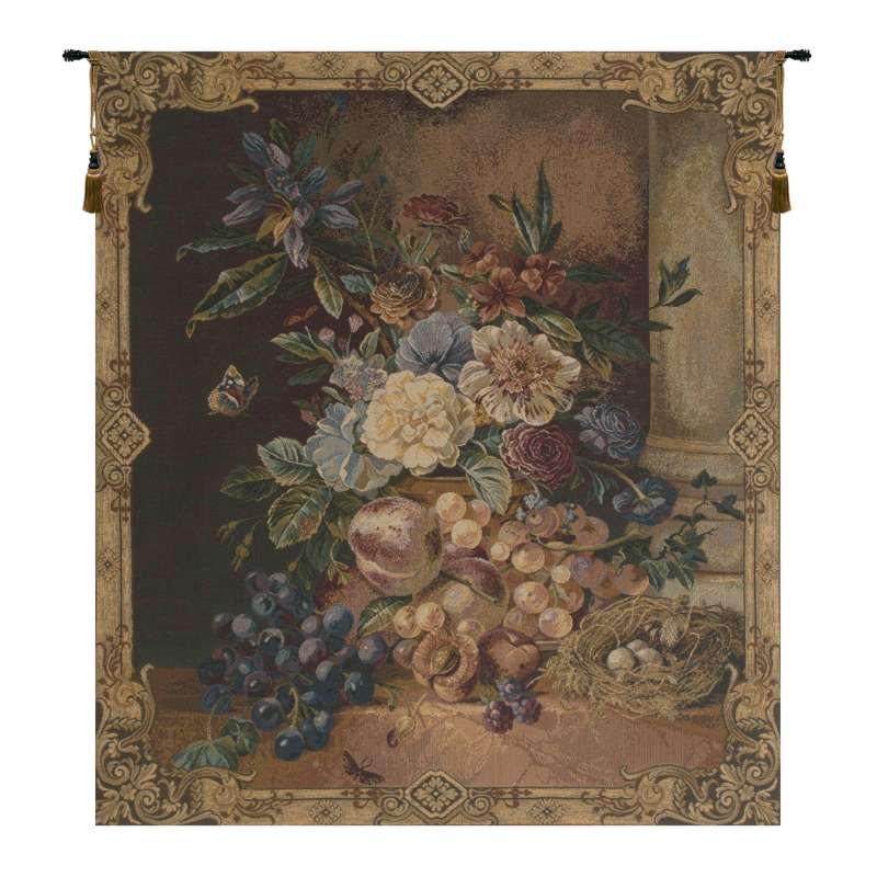 Frame of Flowers I European Tapestry Wall Hanging
