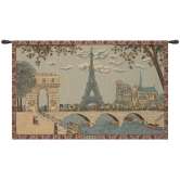 Paris, Arc and Notre Dame European Tapestry Wall Hanging