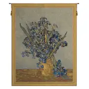 Vase Iris By Van Gogh Belgian Tapestry Wall Hanging - 28 in. x 40 in. Cotton/Viscose/Polyester by Vincent Van Gogh