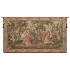 Society in the Park Left European Tapestry Wall Hanging