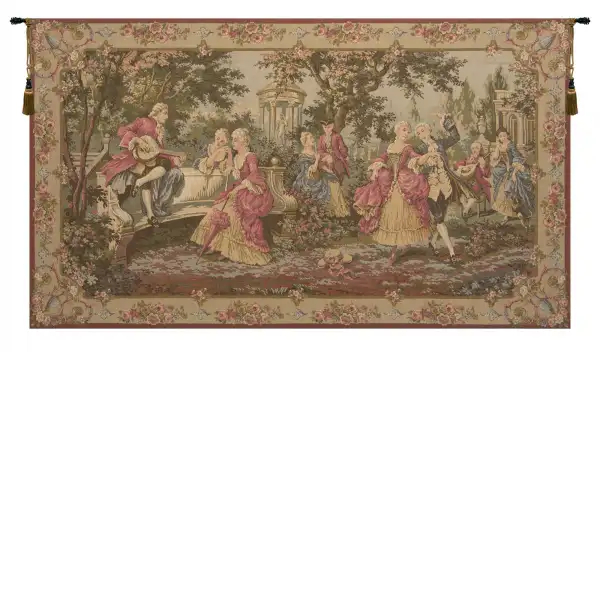 Society in the Park Left Belgian Tapestry Wall Hanging