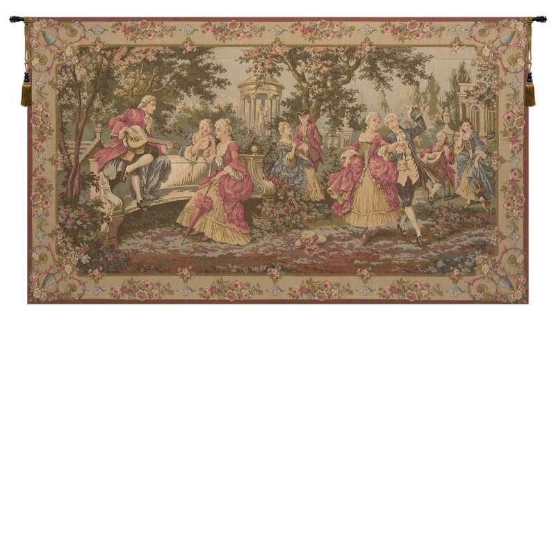 Society in the Park Left European Tapestry Wall Hanging