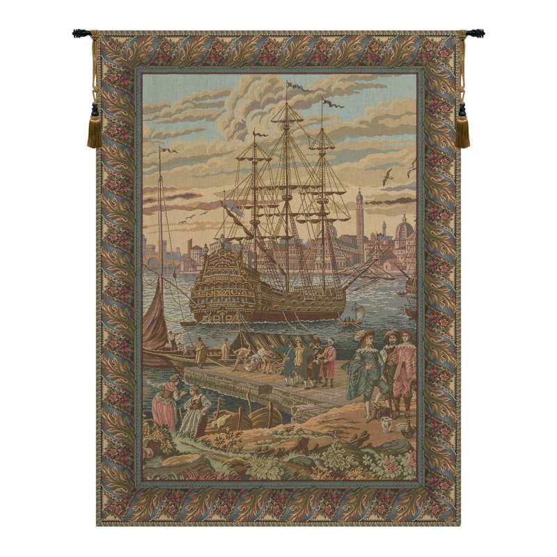 The Galleon I Italian Tapestry Wall Hanging