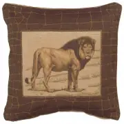 Savannah Lion Cushion - 19 in. x 19 in. Cotton by Charlotte Home Furnishings