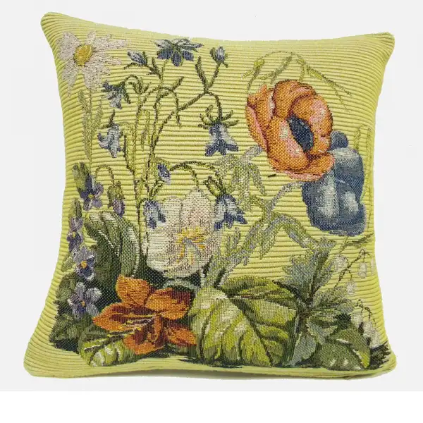 Flowers Yellow I Belgian Sofa Pillow Cover
