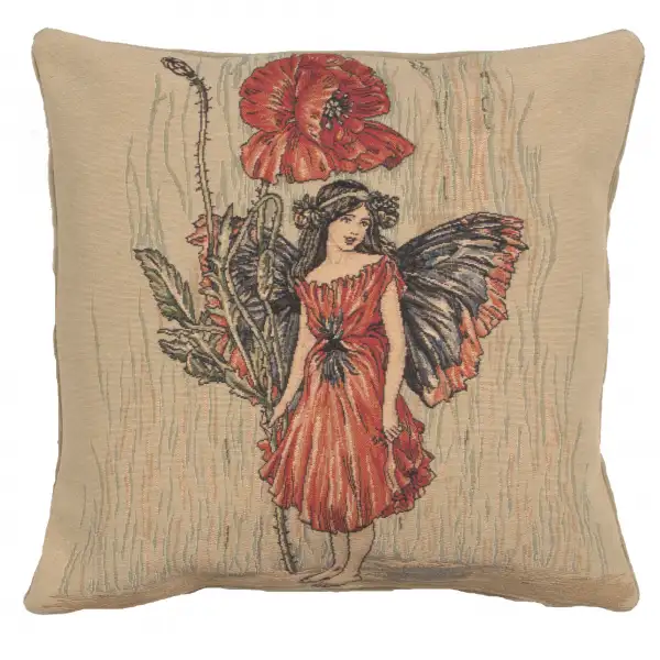 Poppy Fairy Cicely Mary Barker I Belgian Sofa Pillow Cover