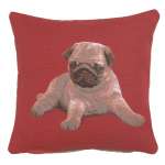 Puppy Pug Red European Cushion Cover