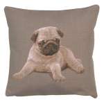 Puppy Pug Grey European Cushion Cover