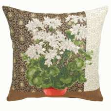 Geranium 1 White Decorative Tapestry Pillow