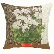 Geranium 1 White Cushion - 18 in. x 18 in. Cotton by Charlotte Home Furnishings