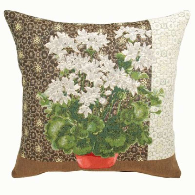 Geranium 1 White Decorative Tapestry Pillow