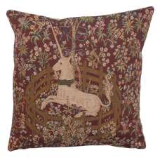 Licorne Captive In Red I European Cushion Cover