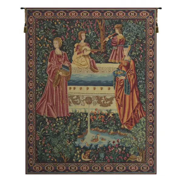 Rencontre A La Fontaine French Wall Tapestry
