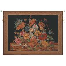 Flora Cotta Black Belgian Tapestry