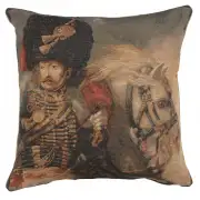 Officer Of The Guard Cushion - 19 in. x 19 in. Wool/cotton/others by Theodore Gericault