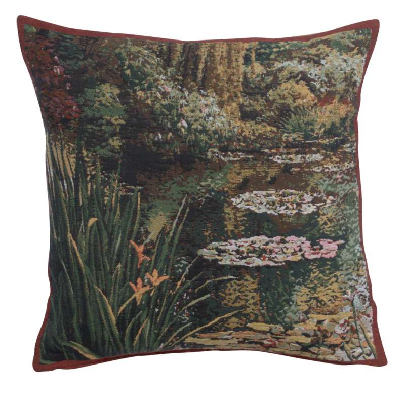 Greenery Monet's Garden  Decorative Tapestry Pillow