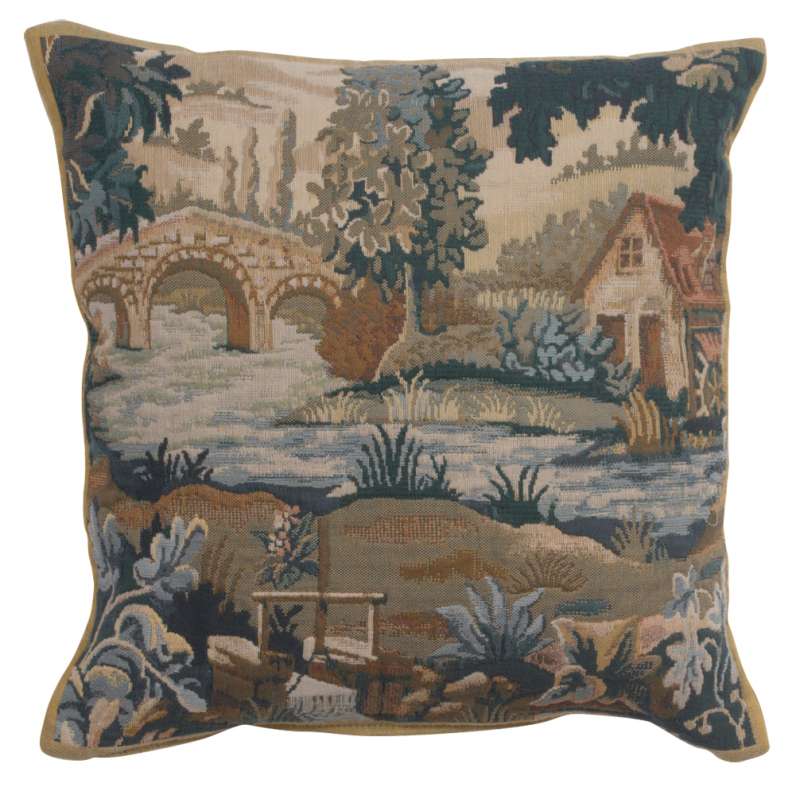 Paysage Flamand Moulin 1 Belgian Tapestry Cushion