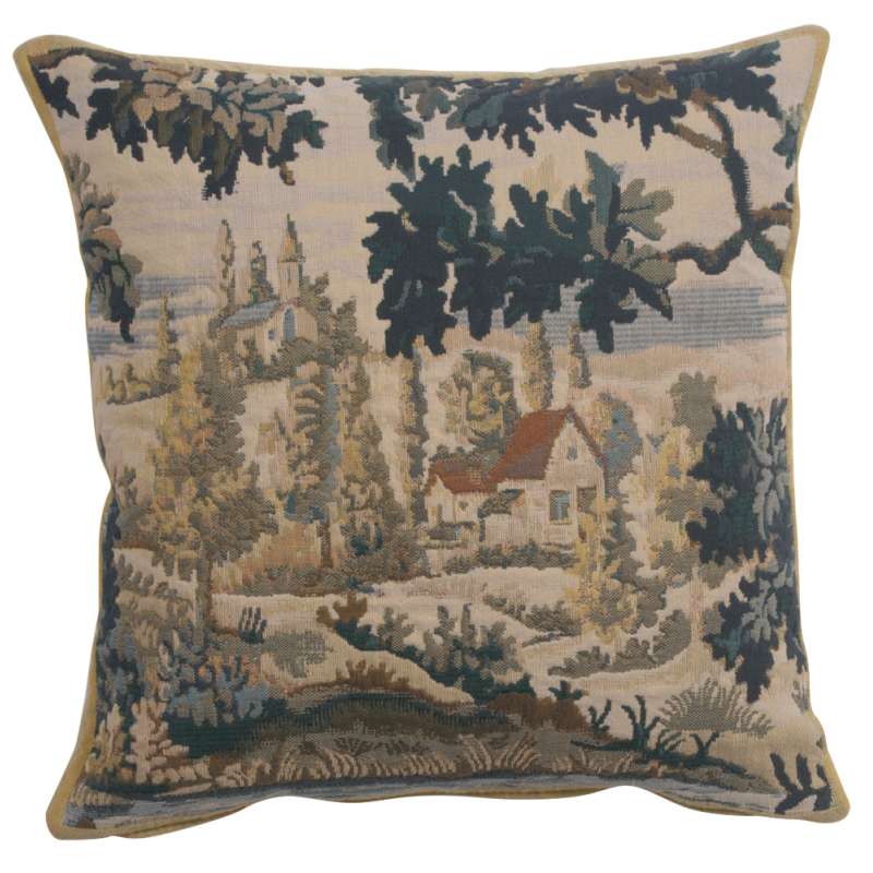 Paysage Flamand Village 1 Decorative Tapestry Pillow