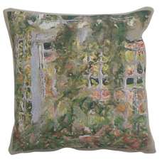Jardin Red Flowers Decorative Tapestry Pillow