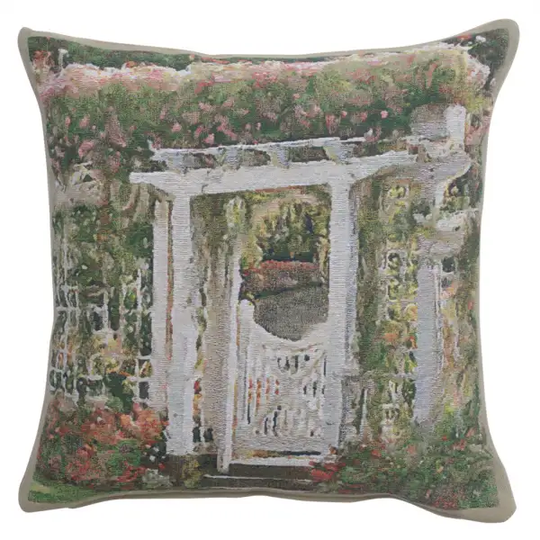 Jardin Poort Belgian Tapestry Cushion - 17 in. x 17 in. Cotton by Charlotte Home Furnishings