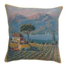 Lakeside Vineyard Left Belgian Tapestry Cushion