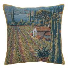 Lakeside Vineyard Right Decorative Tapestry Pillow