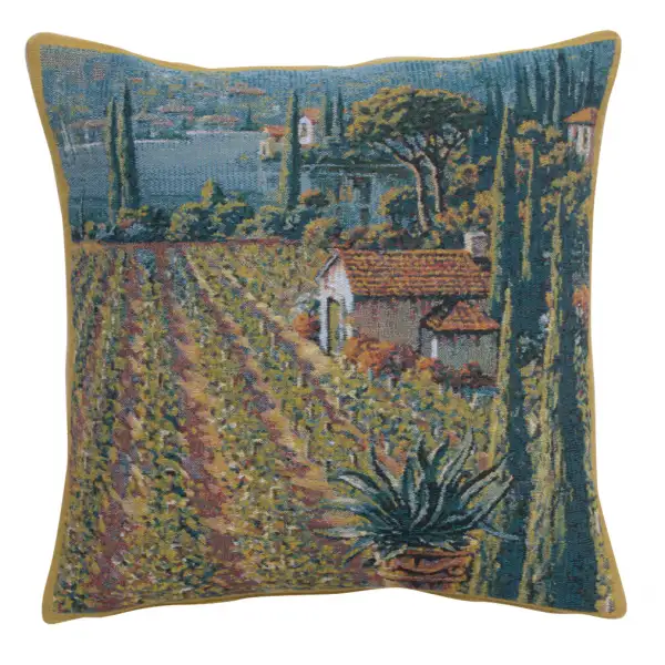 Lakeside Vineyard Right Belgian Tapestry Cushion