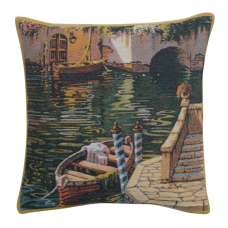 Varenna Reflections Boat II Decorative Tapestry Pillow