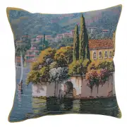 C Charlotte Home Furnishings Inc Varenna Reflections Village Left Belgian Tapestry Cushion - 17 in. x 17 in. Cotton by Robert Pejman