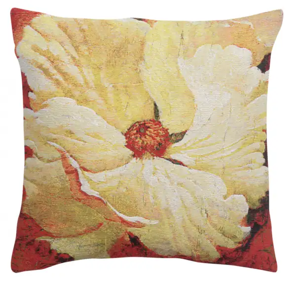 C Charlotte Home Furnishings Inc Fragrance I Belgian Tapestry Cushion - 21 in. x 21 in. Cotton by Simon Bull