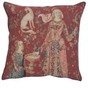 Licorne Gout Belgian Tapestry Cushion - 17 in. x 17 in. Cotton by Charlotte Home Furnishings