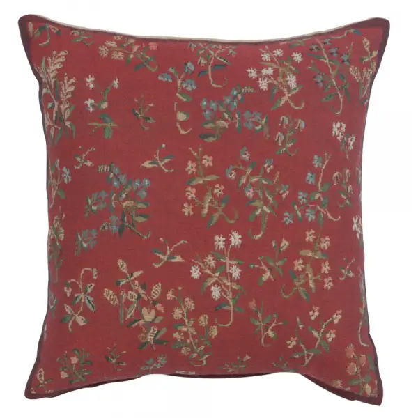 Licorne Mille Fleurs II Belgian Tapestry Cushion - 17 in. x 17 in. Cotton by Charlotte Home Furnishings