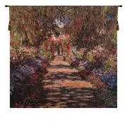 Allee De Monet Belgian Tapestry Wall Hanging - 25 in. x 24 in. Cotton/Viscose/Polyester/Mercurise by Claude Monet