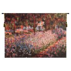 Irises in the Garden Belgian Tapestry Wall Hanging