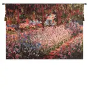 Irises in the Garden Belgian Tapestry Wall Hanging