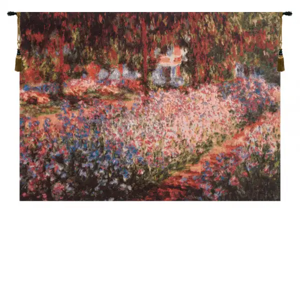 Irises in the Garden Belgian Tapestry Wall Hanging