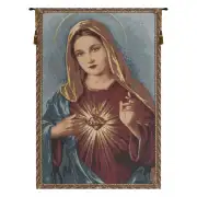 Sacred Heart Of Mary European Tapestries - 18 in. x 27 in. Cotton/viscose/goldthreadembellishments by Alberto Passini