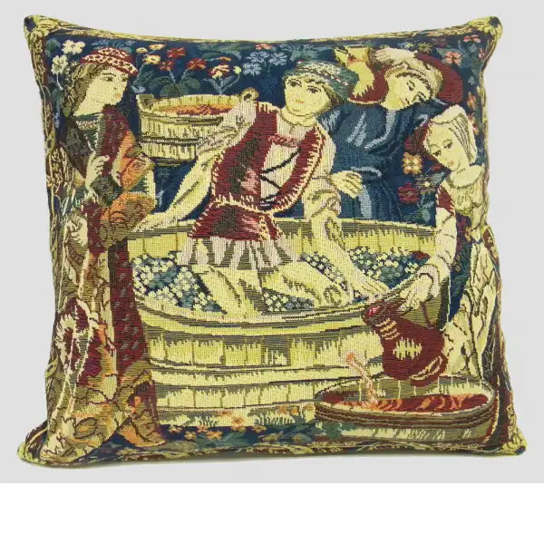 Medieval Belgian Cushion Cover - 14 in. x 14 in. Cotton/Viscose/Polyester by Charlotte Home Furnishings