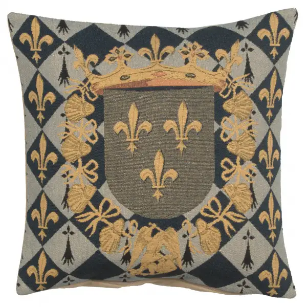 Medieval Crest I Belgian Cushion Cover - 18 in. x 18 in. Cotton/Viscose/Polyester by Charlotte Home Furnishings