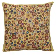 Klimt Polka Dots Belgian Woven Cushion Cover - 16 x 16" Hand Finished Square Pillow for Living Room - Decorative Throw Accent Pillow Cover for Sofa Bed Couch - Cushion Cover for Indoor Use
