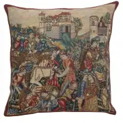 Winemerchants I Belgian Cushion Cover - 16 in. x 16 in. Cotton/Viscose/Polyester by Charlotte Home Furnishings