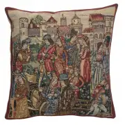 Winemerchants II Belgian Cushion Cover - 16 in. x 16 in. Cotton/Viscose/Polyester by Charlotte Home Furnishings