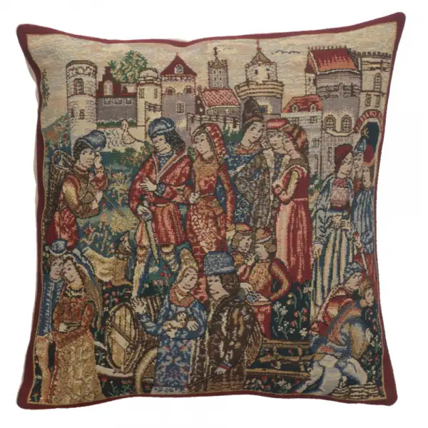 Winemerchants II Belgian Cushion Cover - 16 in. x 16 in. Cotton/Viscose/Polyester by Charlotte Home Furnishings
