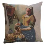 The Servant Girl Belgian Cushion Cover - 16 in. x 16 in. Cotton/Viscose/Polyester by Charlotte Home Furnishings